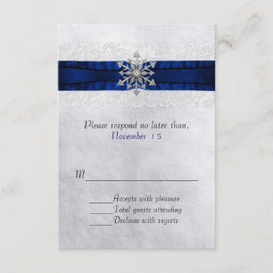 Elegant Jeweled Snowflake Wedding RSVP Karte