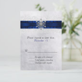 Elegant Jeweled Snowflake Wedding RSVP Karte (Stehend Vorderseite)