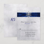 Elegant Jeweled Snowflake Wedding RSVP Karte (Vorne/Hinten)