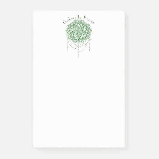 elegant Jeweled Zen Mandala Post-it Klebezettel (Vorderseite)
