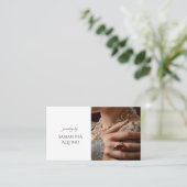 Elegant Jeweler Foto Visitenkarte (Stehend Vorderseite)