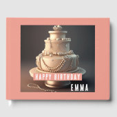 Elegant Jewelry-Themed Birthday Gästebuch (Vorderseite)