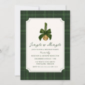 Elegant Jingle and Mingle Plaid Christmas Party Einladung (Vorderseite)