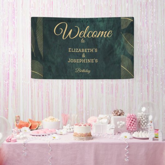 Elegant Joint Double Birthday Twin Banner (Party)