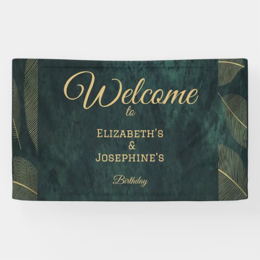 Elegant Joint Double Birthday Twin Banner (Horizontal)