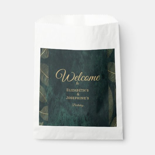 Elegant Joint Double Birthday Twin Geschenktütchen (Vorderseite)