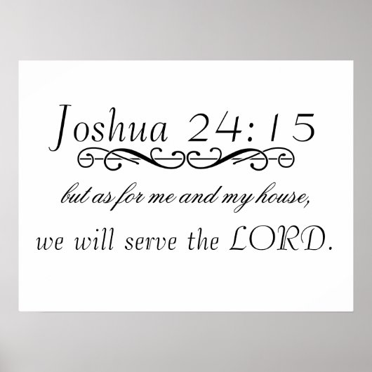 Elegant Joshua 24 Scripture Verse Poster (Vorne)