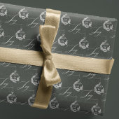 Elegant Joy Calligraphy Garland Wreath Monogram Geschenkpapier Set