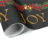 Elegant Joy Christmas Wrapping Paper Geschenkpapier (Rolleneckpunkt)