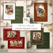 Elegant Joy Christmas Wreath Foto Feiertagskarte