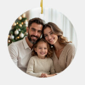 Elegant JOY Forest Green Foto Weihnachtsschmuck (Hinten)