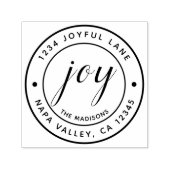 Elegant Joy Round Rücksendeadresse Permastempel (Design)