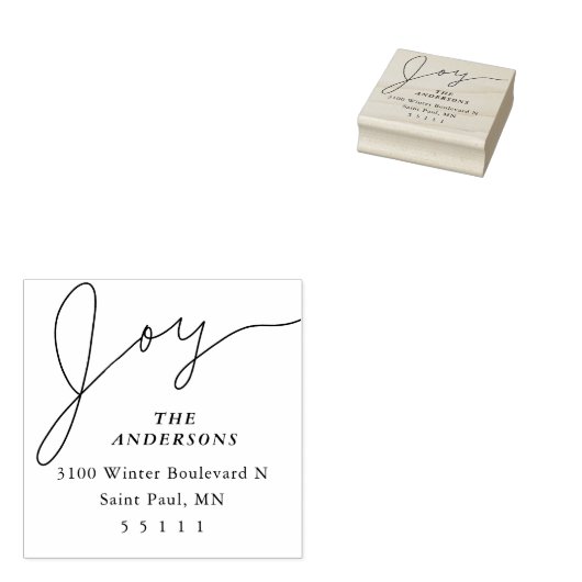 Elegant Joy Script-Rücksendeadresse Gummistempel (Stempel)