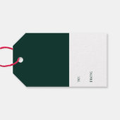 Elegant Joyful Hunter Green Script Holiday Geschenkanhänger (Rückseite Horizontal)