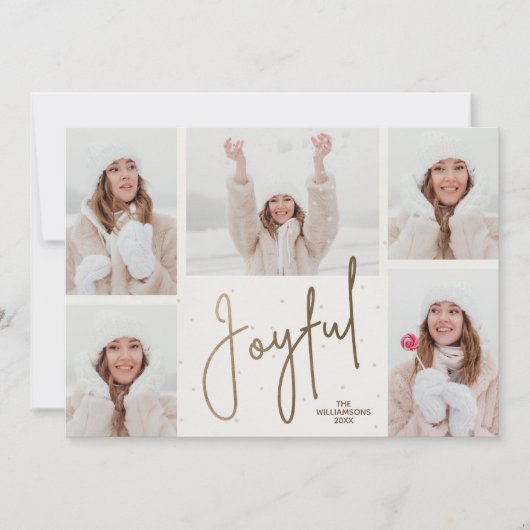 Elegant JOYFUL Multi Foto Weihnachten (Vorderseite)