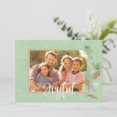 Elegant Joyful Stylish Simple Eucalyptus Christmas Karte (Stehend Vorderseite)