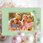 Elegant Joyful Stylish Simple Eucalyptus Christmas Karte