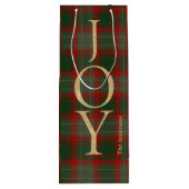 Elegant Joyful Weihnachtsskript tartan rot Geschenktüte Für Weinflaschen (Rückseite)