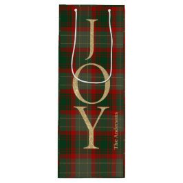 Elegant Joyful Weihnachtsskript tartan rot Geschenktüte Für Weinflaschen