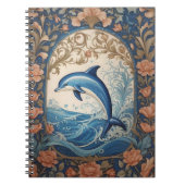 Elegant Jumping Dolphin William Morris Inspiriert Notizblock (Vorderseite)