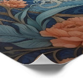 Elegant Jumping Dolphin William Morris Inspiriert Poster (Ecke)