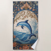 Elegant Jumping Dolphin William Morris Inspiriert