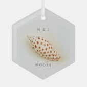 Elegant Junonia Beach Muschel Ornament Aus Glas (Vorderseite)