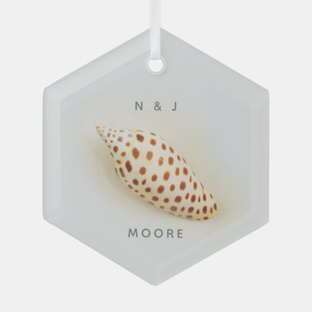 Elegant Junonia Beach Muschel  Ornament Aus Glas (Front)