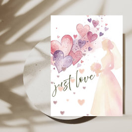Elegant “Just Love” Wedding-Minimalist Romantic Einladung