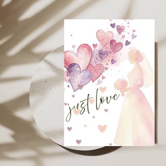 Elegant “Just Love” Wedding-Minimalist Romantic Einladung