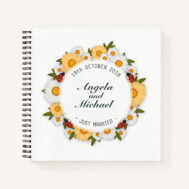 Elegant Just Married Floral Wedding | Gästebuch Notizblock