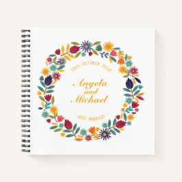Elegant Just Married Floral Wedding | Gästebuch Notizblock