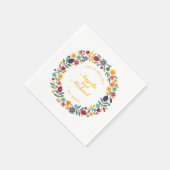 Elegant Just Married Floral Wedding | Napkin Serviette (Ecke)