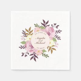 Elegant Just Married Floral Wedding | Napkin Serviette