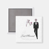 Elegant Just Married Magnet (Vorderseite/Rückseite)