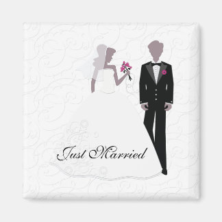 Elegant Just Married Magnet