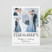 Elegant Just Married Mr. Custom Color Wedding Ankündigung (Stehend Vorderseite)