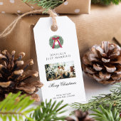 Elegant Just Married Newlywed Christmas Photo Card Geschenkanhänger