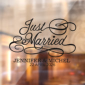 Elegant Just Married Wedding Car Window Cling  Fensteraufkleber (Blatt 2)
