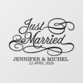 Elegant Just Married Wedding Car Window Cling  Fensteraufkleber (Blatt)