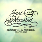 Elegant Just Married Wedding Car Window Cling  Fensteraufkleber (Blatt 3)