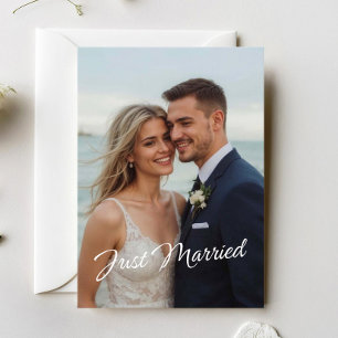 Elegant Just Married Wedding Foto Ankündigung