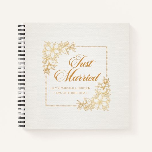 Elegant Just Married Wedding | Gästebuch Notizblock (Vorderseite)