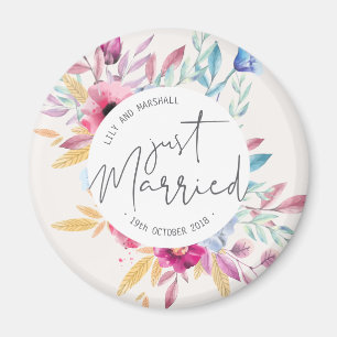 Elegant Just Married Wedding KÜHLSCHRANKMAGNET