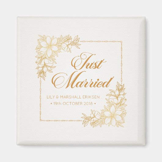 Elegant Just Married Wedding | KÜHLSCHRANKMAGNET (Vorne)