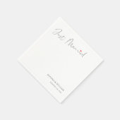Elegant Just Married Wedding Napkins mit Namen Serviette (Ecke)