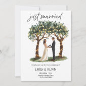 Elegant Just Married Wedding Party-Modern Romantic Einladung (Vorderseite)