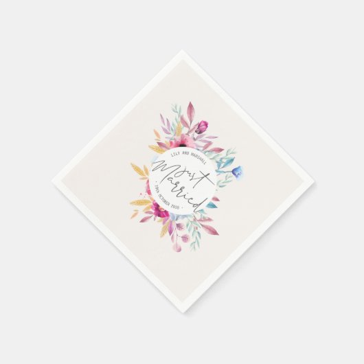 Elegant Just Married Wedding | Serviette (Ecke)