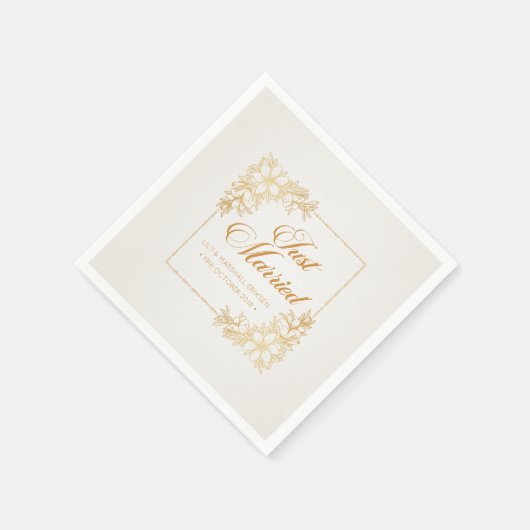 Elegant Just Married Wedding | Serviette (Ecke)