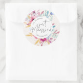 Elegant Just Married Wedding | SIEGEL Runder Aufkleber (Tasche)